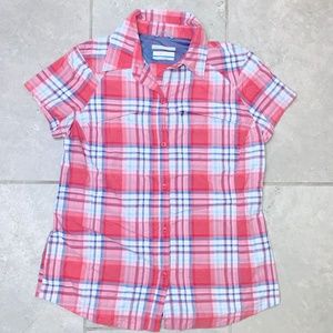 Columbia plaid hiking shirt